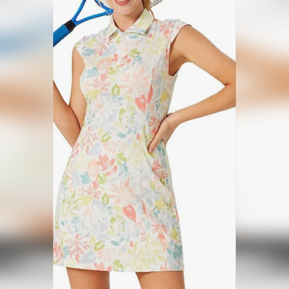 NWT.Floral Cap Sleeve Sport Mini Dress